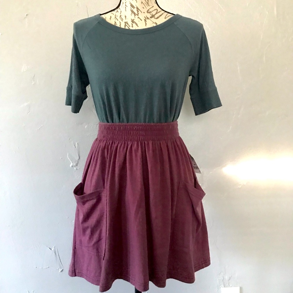 American Apparel Purple Speckle Jersey Pocket Skirt